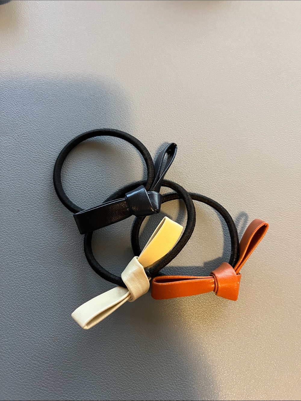 Nordstrom Set of 3 Bow Hair Ties - Black, Cream, Burnt Orange